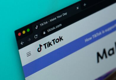 a computer screen with the word tiktok on it