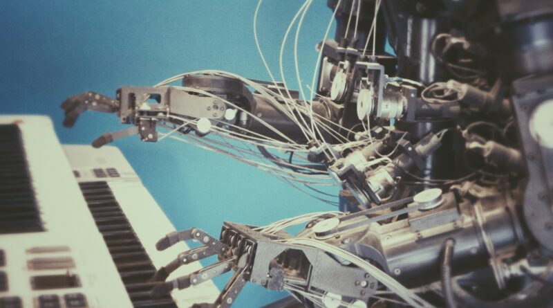 robot playing piano