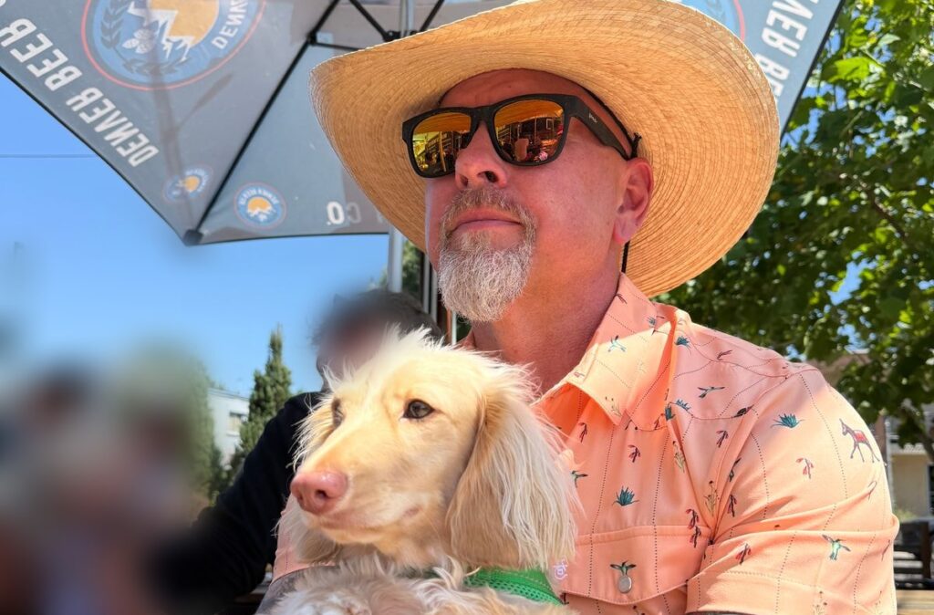 Author Richard bird with his dog