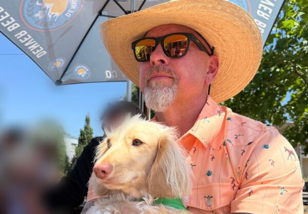 Author Richard bird with his dog